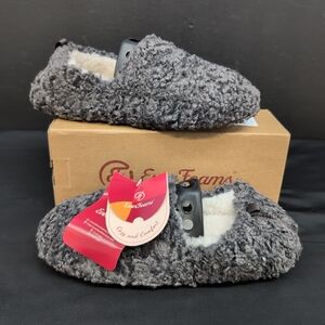 EverFoams Women’s Soft Curly Full Slippers Memory Foam House Shoes US 8.5 Gray